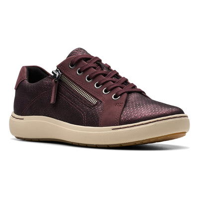 Clarks Nalle Lace in Wine Interest - side view