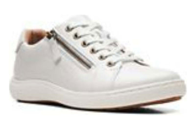 Clarks Nalle Lace in White Leather - side view