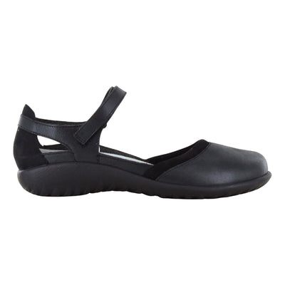 Shiny Black Leather-Black Velvet Nubuck