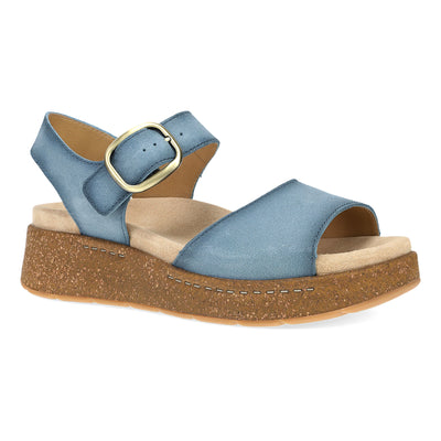 Dansko Bianca in Blue Burnished Suede - side view