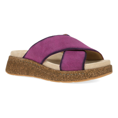 Dansko Bridget in Plum Burnished Suede - side view