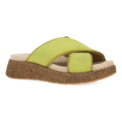 Dansko Bridget in Lime Burnished Suede - side view