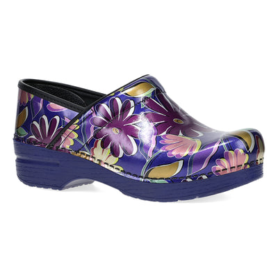 Dansko Pro in Indigo Floral Patent - side view