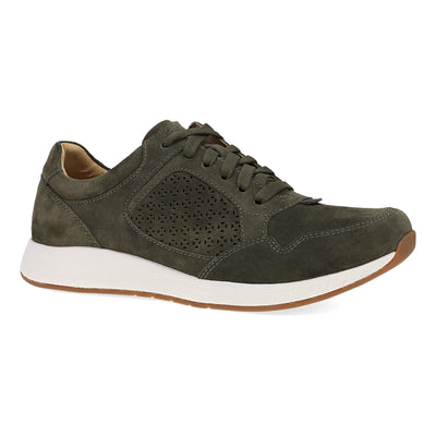 Dansko Catie in Olive Suede - side view