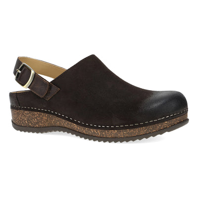 Dansko Merrin in Chocolate Burnished Suede - side view