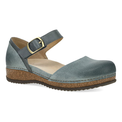Dansko Mae in Denim Burnished Suede - side view