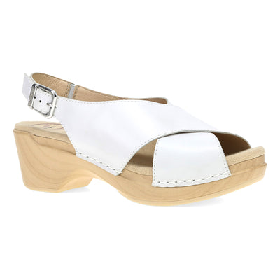 Dansko Sloane in White Full Grain - side view