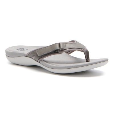 ABEO Oasis Sport Flip Flop Metatarsal in Nickel - side view