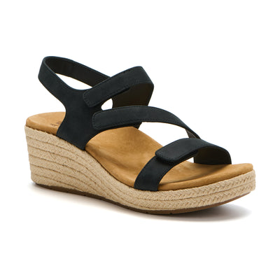 ABEO Riviera Adjustable Sandal Metatarsal in Black - side view