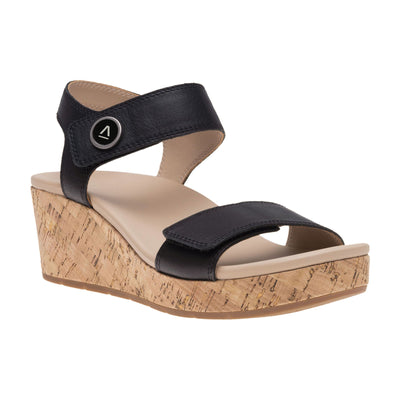 ABEO Riviera Strap Sandal in Black - side view