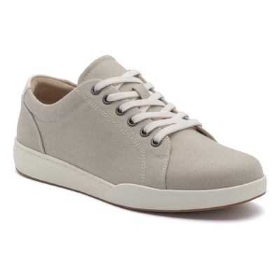 ABEO Encore Sneaker in Beige Canvas - side view