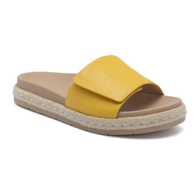 ABEO Isle Slide Metatarsal in Yellow Leather - side view