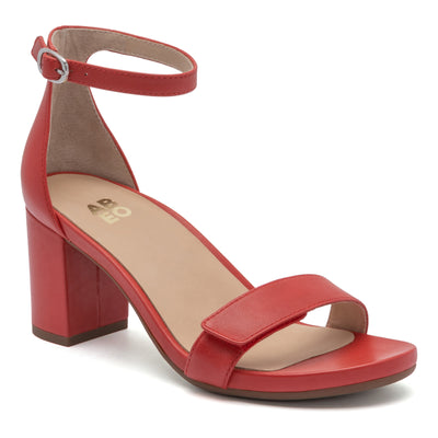 ABEO Tempo Strap in Red Leather - side view