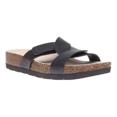 ABEO Lanai Slide Metatarsal in Black Nubuck - side view