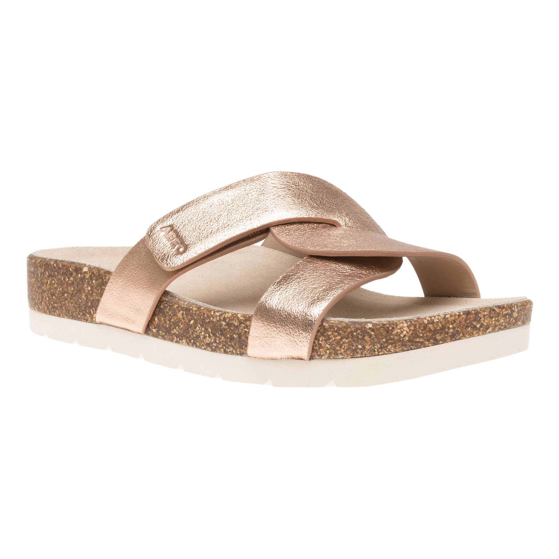 Rose Gold Madden Girl Glitter Slides ABEO Lanai Slide FootSmart