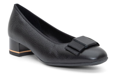 ara Garnet in Black Leather - side view