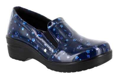 Navy Floral Patent