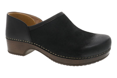 Dansko Brenna in Black Burned Suede - side view