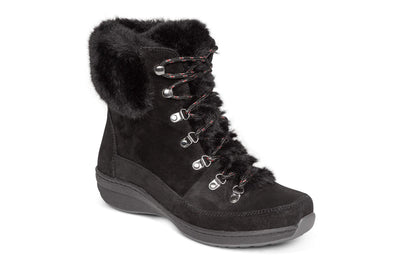 Aetrex Jodie Fur in Black - side view