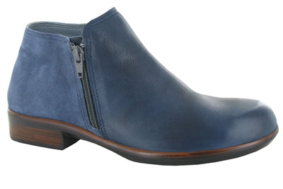 Naot Helm in Ink Leather-Midnight Blue Suede - side view