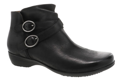 Dansko Faithe in Black Burned Nub - side view