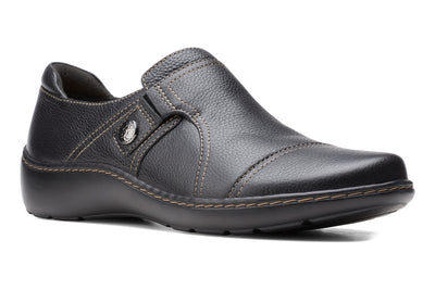 Clarks Cora Poppy in Black Tumbled - side view