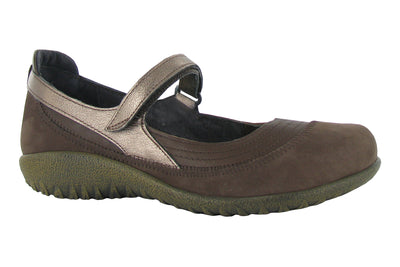 Naot Kirei in Coffee Bean Nubuck Radiant Copper Leather - side view