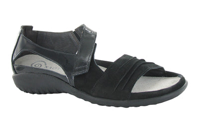 Naot Papaki in Black Patent-Black Velvet - side view