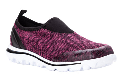 Propet Travelactiv Slip On in Berry Heather - side view