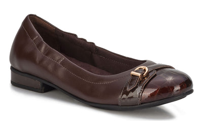 Brown Leather-Patent Croc