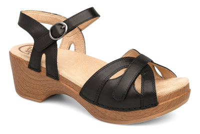 Dansko Season in Black Full Grain - side view