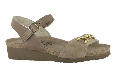 Naot Aubrey in Almond Brown Suede - side view