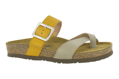 Naot Fresno in Soft Beige Leather-Marigold Leather - side view