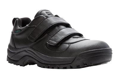 Propet Cliff Walker Low Strap in Black Grain - side view