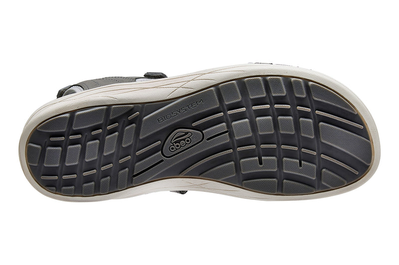 Contoured EVA footbed with deep heel cup for stability and cushioned heel crash pad
