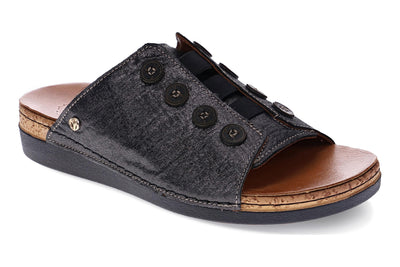 Revere Antalya in Black Linen - side view