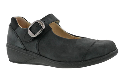 Drew Shoes Jillian in Black Leather - side view
