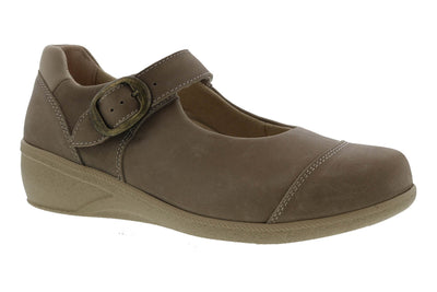 Drew Shoes Jillian in Taupe Leather - side view