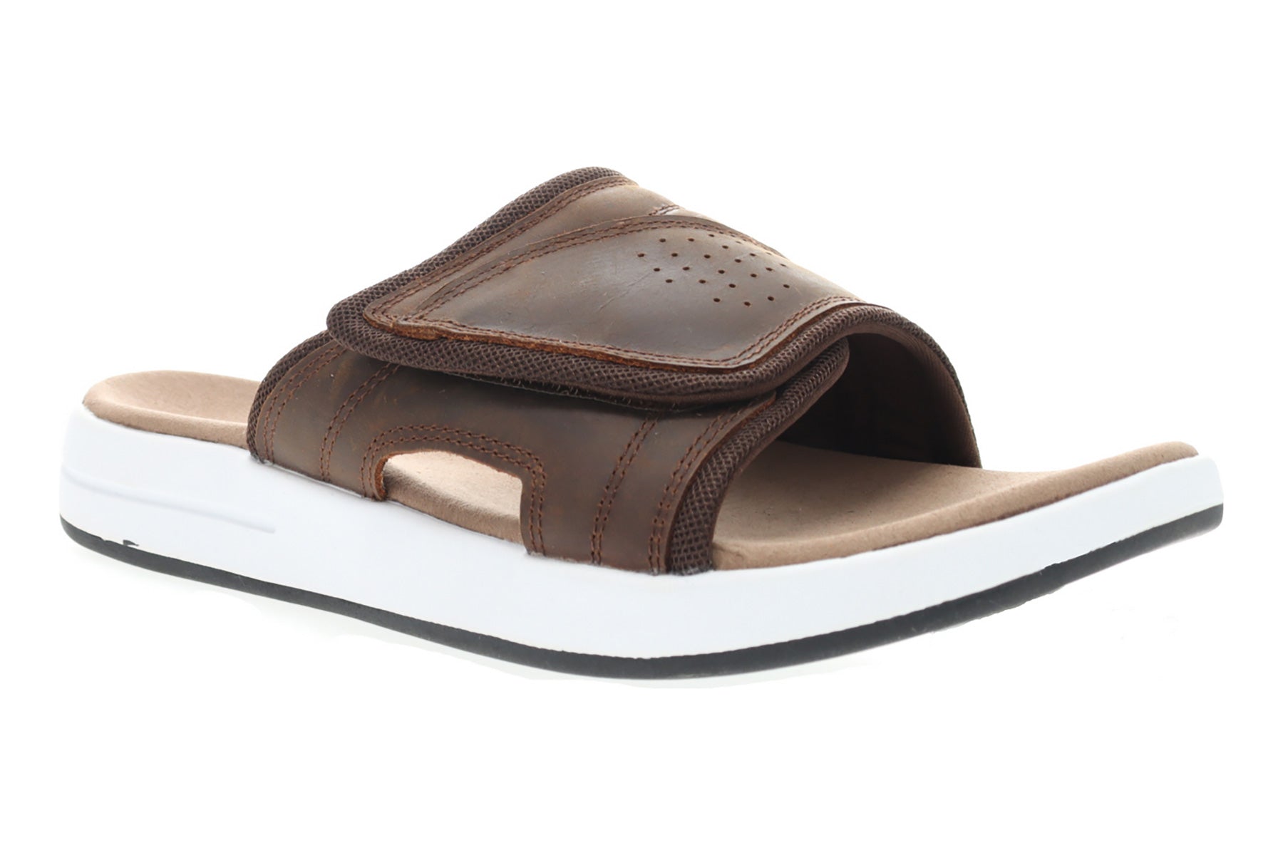 Propet Leather Sandals Mens Slides Adjustable Strap Size 11 X 3E Wide Brown New Men main image 4