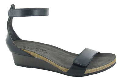 Naot Mermaid in Black Raven Leather - side view