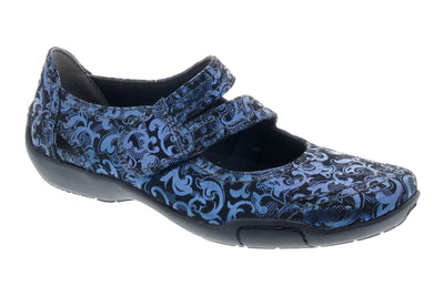 Blue Jacquard Leather