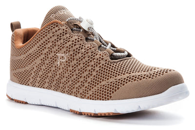 Propet Travel Walker Evo in Taupe-Sienna - side view