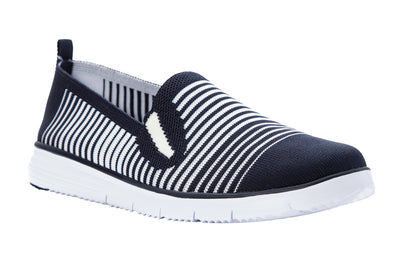 Propet Travel Fit Slip On in Navy-White - side view