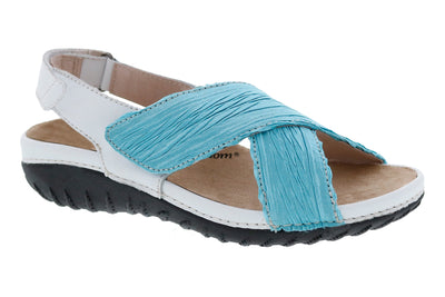 Drew Shoes Bon Voyage in Blue Fabric - side view