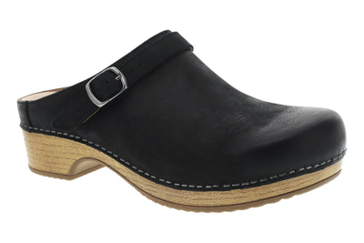 Dansko Berry in Black Burnished Nubuck - side view