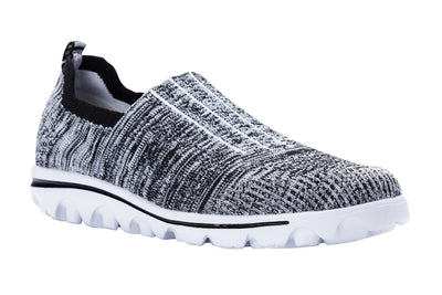 Propet Travelactiv Stretch in Black-Grey - side view