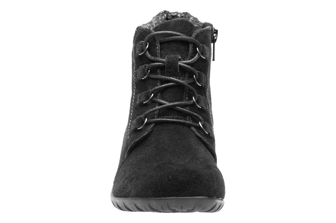 Propet Delaney Women's BRANDED BOOTS Black Suede Front View