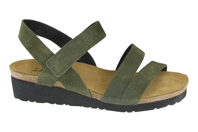 Naot Kayla in Oily Olive Suede - side view